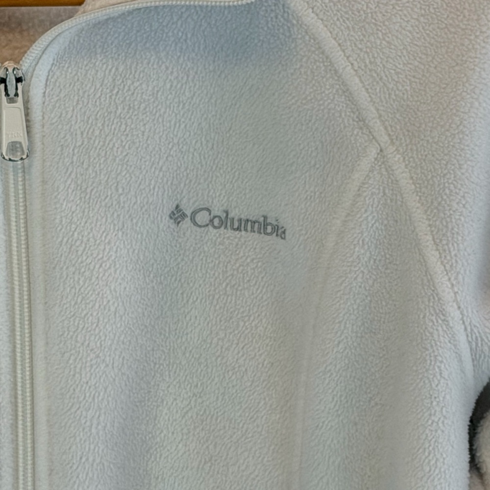 Columbia Fleece Full Zip Jacket Women's White Gorpcore Outdoor Benton Springs L - Picture 4 of 10